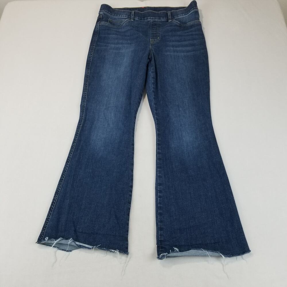 Spanx Shape Jeans Size XL Petite 20327Q Everywhere Flare Raw Hem Midnight Shade